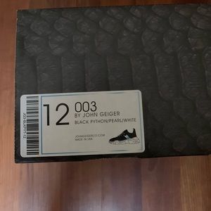 John Geiger 003 black python/pearl/white size 12 *never worn*
